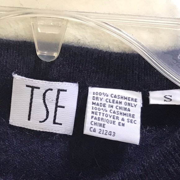 TSE Cashmere Short Sleeves Pullover Sweater Top Minimalist Quality Knit Navy S - Picture 8 of 8